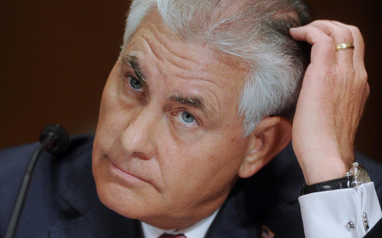 Rex Tillerson appears before the Senate Finance Committee hearing on 'Oil and Gas Tax Incentives and Rising Energy Prices', on Capitol Hill in Washington DC - MICHAEL REYNOLDS/EPA