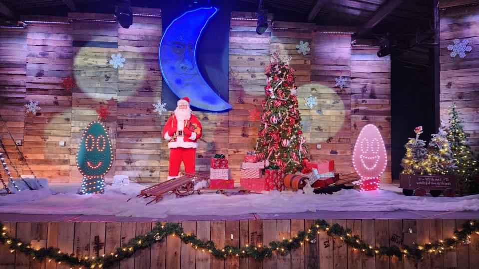 Santa will perform for the crowd with interactive lighting at the Tangled Lights holiday attraction at the Starlight Ranch in Amarillo through Dec. 30.