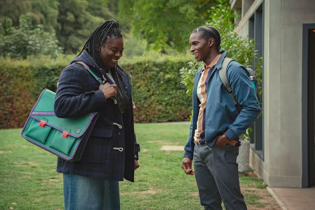 <p>Samuel Taylor/Netflix</p> Chinenye Ezeudu and Kedar Williams-Stirling in season 4 of 'Sex Education'