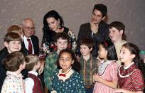 NEW YORK, NY - DECEMBER 12: (L-R) Richard Mayer, Katy Perry and John Mayer pose for photos with cast members from "A Christmas Story, The Musical" Broadway Performance at Lunt-Fontanne Theatre on December 12, 2012 in New York City. (Photo by Astrid Stawiarz/Getty Images)