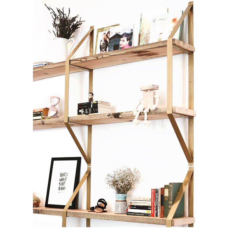 2020 Real Simple Home Office: Custom Handmade Floating Geometric Shelf