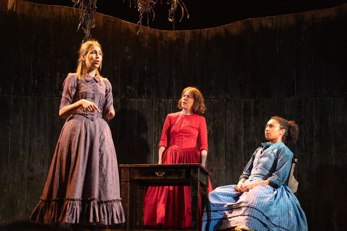 Rhiannon Clements, Gemma Whelan and Adele James in Underdog: The Other Other Brontë at the National Theatre (Isha Shah)