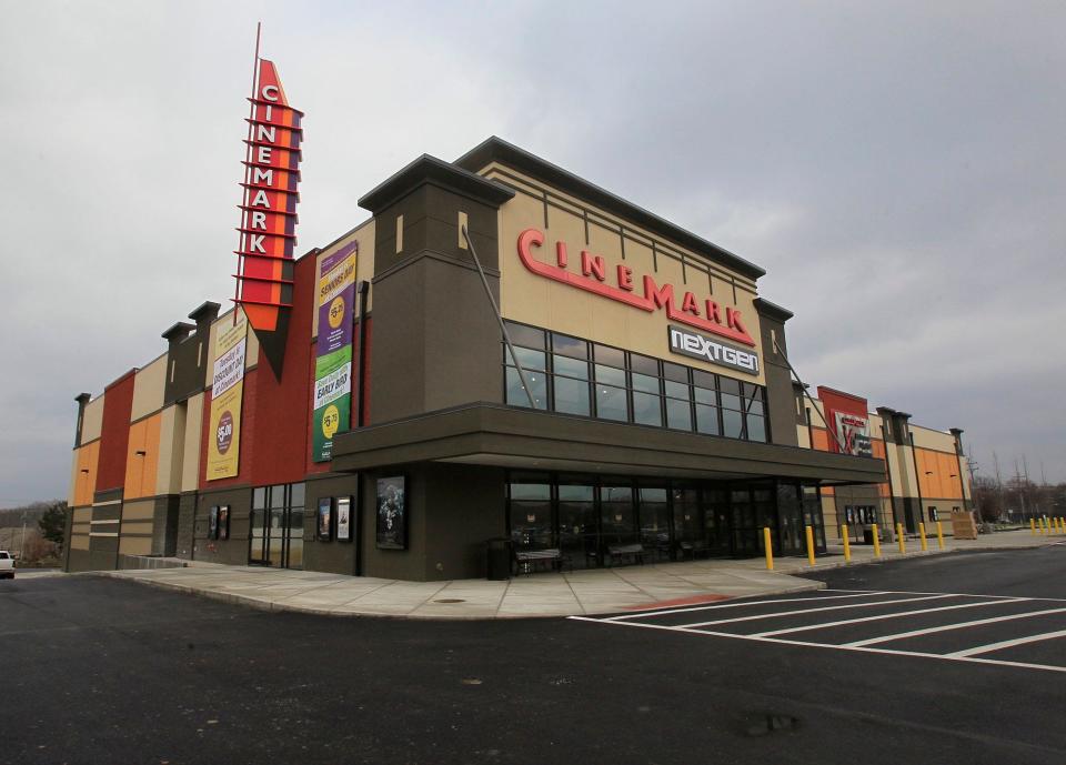 The Cinemark Theater at Portage Crossing Wednesday in Cuyahoga Falls.  (Karen Schiely/Akron Beacon Journal)