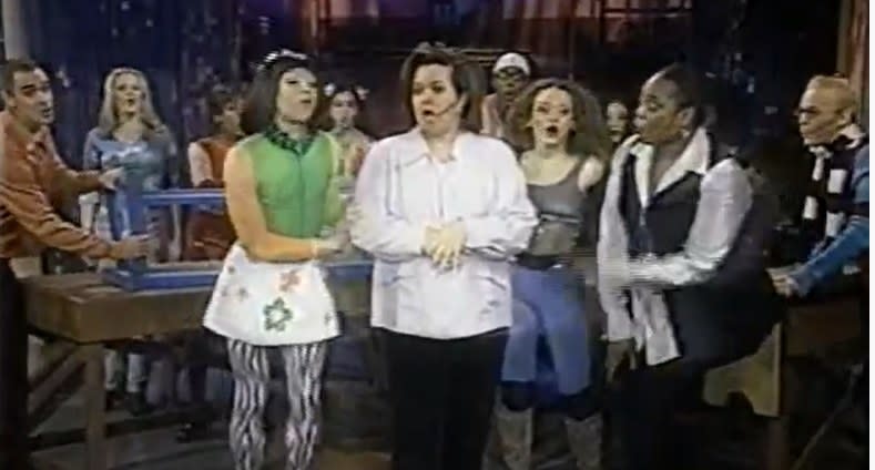 Rosie O'donnell and the cast of Broadway's "RENT"