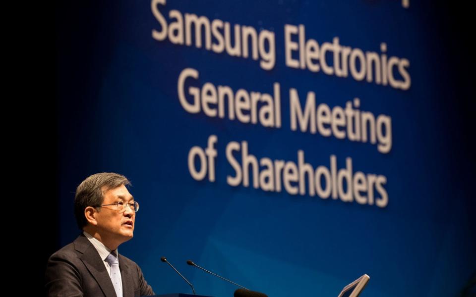 Samsung shares were down 3.2pc after a warning was issued by Morgan Stanley - AFP