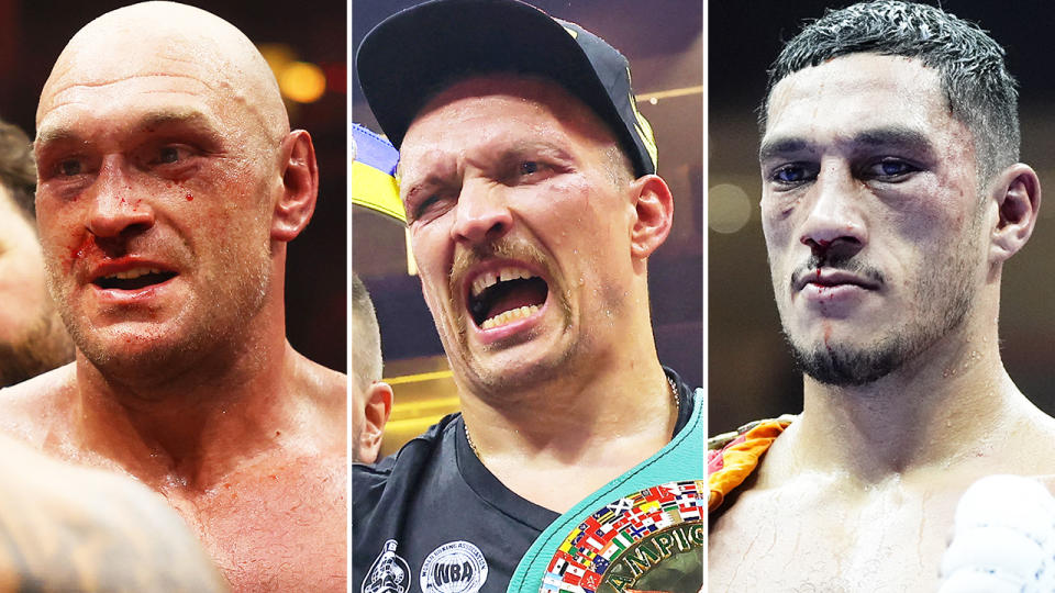 Oleksandr Usyk, Tyson Fury and Jai Opetaia.