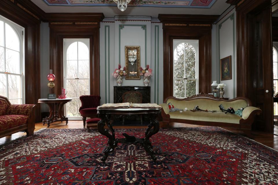 The family parlor in the Riverview at Hobson Grove Historic House Museum in Bowling Green, Ky. on Mar. 19, 2023.  It was the home of Atwood Gaines Hobson and Julia VanMeter Hobson in 1872.