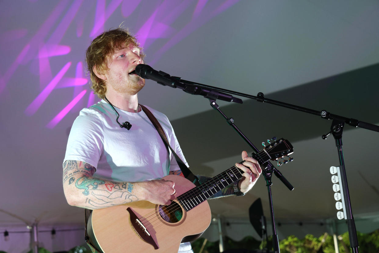 Ed Sheeran performs live for SiriusXM at the Stephen Talkhouse on August 14, 2023 in Amagansett, New York. (Photo by Kevin Mazur/Getty Images for SiriusXM)