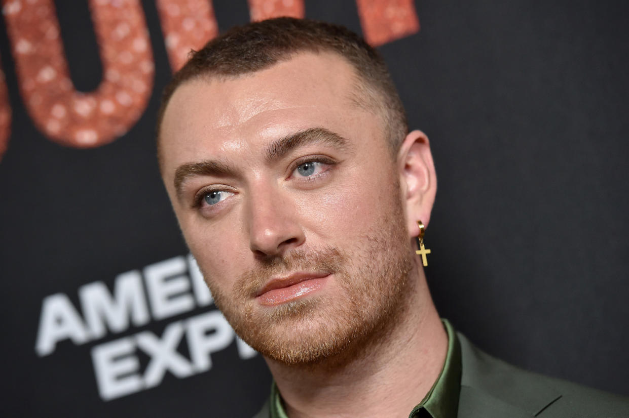 Sam Smith wore a pair of heeled boots to the premiere of 'Judy' in Beverly Hills [Photo: Getty] 