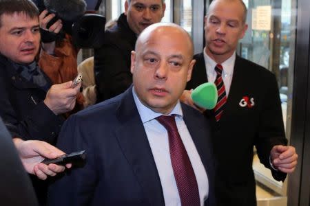 Ukraine's Energy Minister Yuri Prodan arrives for gas talks between the European Union, Russia and Ukraine at the EU Commission headquarters in Brussels October 29, 2014. REUTERS/Francois Lenoir