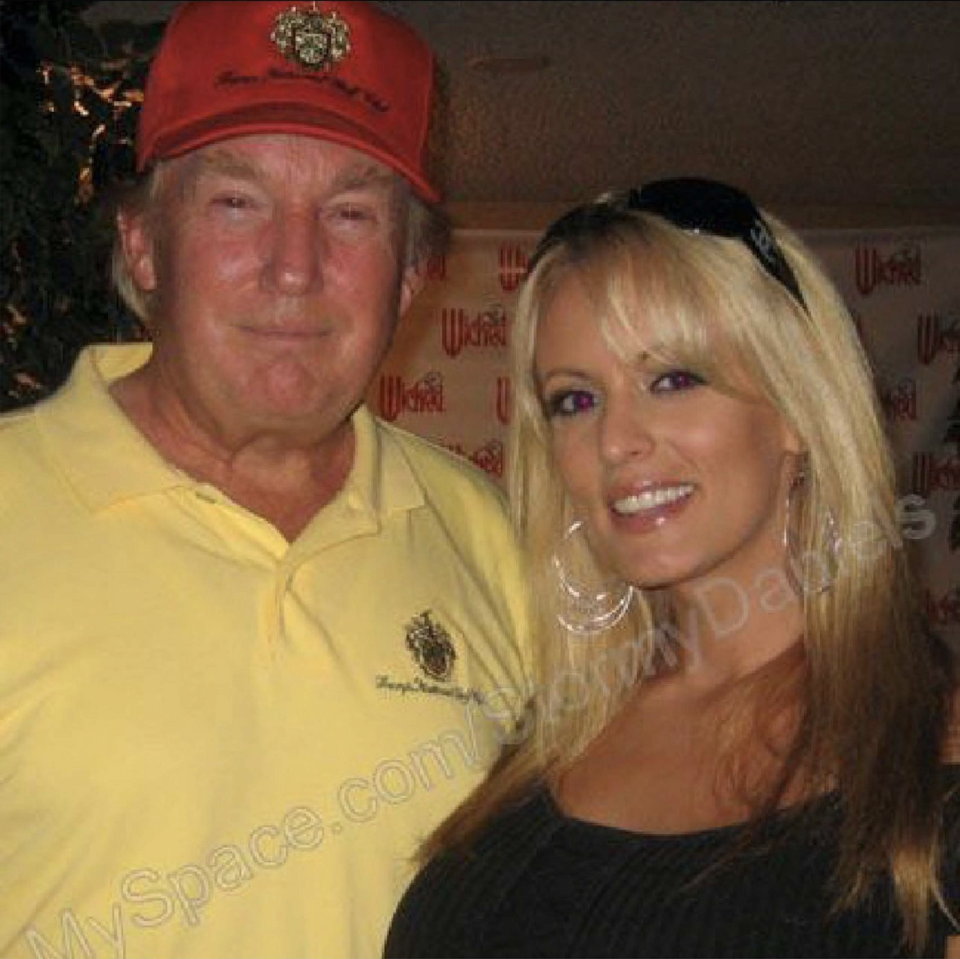 A 2006 photo of Donald Trump with Stormy Daniels uploaded to his Myspace.com account was introduced as evidence at Trump's May 7 criminal trial.