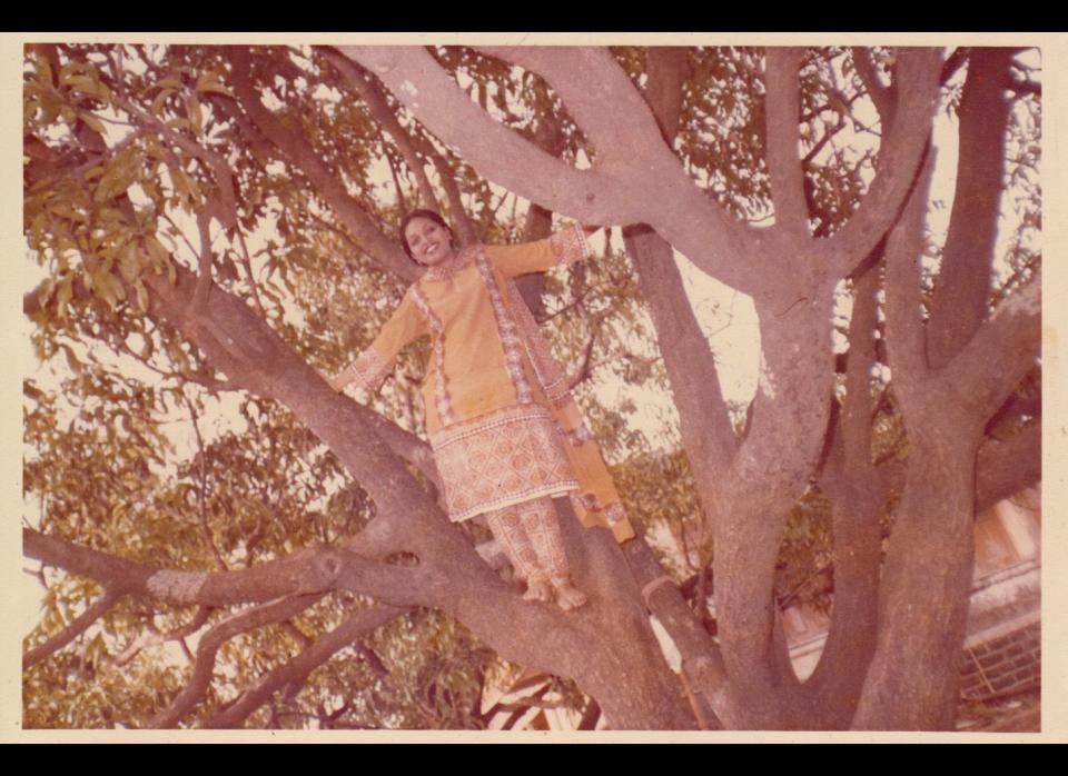 "My mother, Sonal Shah, in India. She's wearing a block-printed salwar kameez, dark lipstick, a middle parting and a little red bindi." - Riddhi Shah    (HP photo)