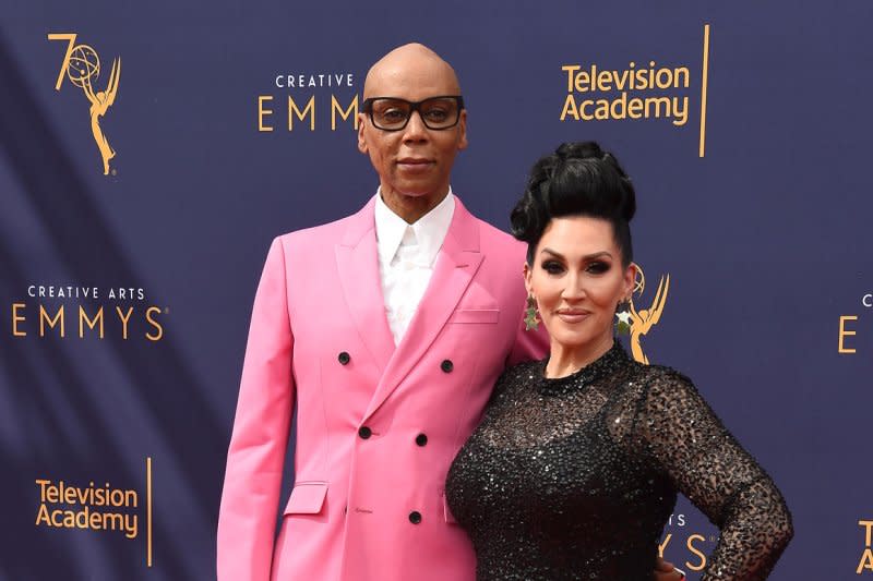 Michelle Viasge, seen with RuPaul, will host "Drag Race Down Under" Season 4. File Photo by Gregg DeGuire/UPI