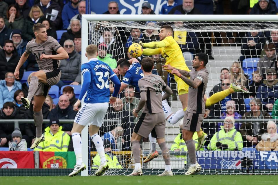 Ange Postecoglou was “proud” of Guglielmo Vicario at Everton (Getty Images)