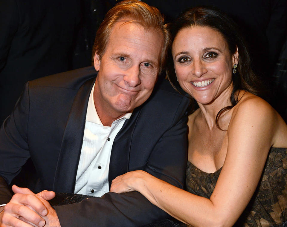 Jeff Daniels and Julia Louis-Dreyfus attend HBO's Official Golden Globe Awards After Party held at Circa 55 Restaurant at The Beverly Hilton Hotel on January 13, 2013 in Beverly Hills, California.