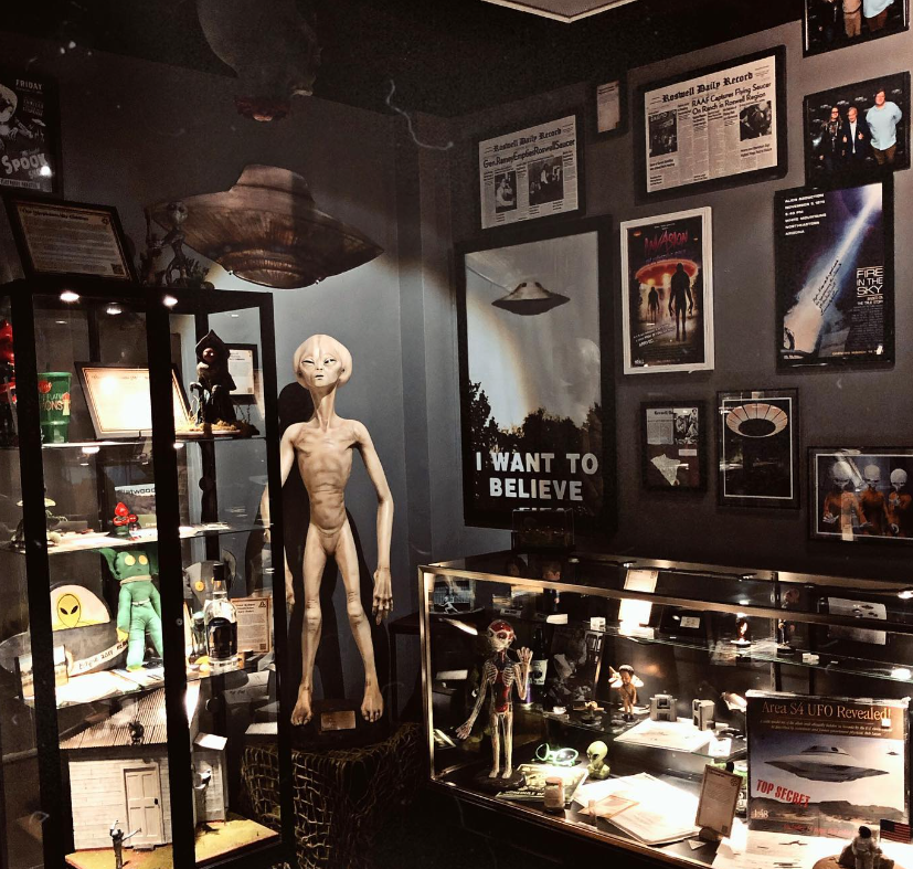 A section of the International Paranormal Museum and Research Center dedicated to aliens.