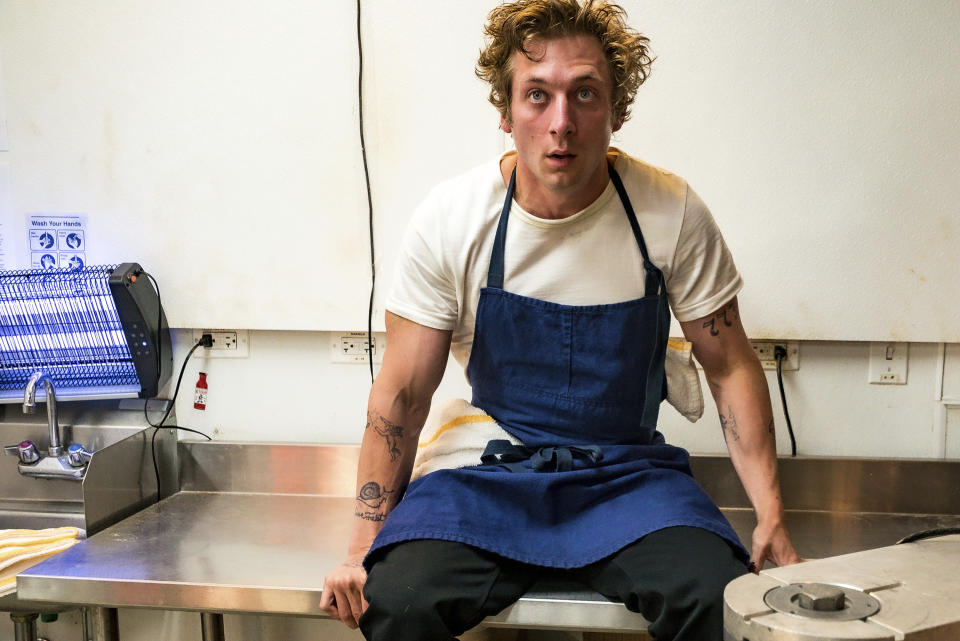 This image released by FX shows Jeremy Allen White in a scene from "The Bear." (Matt Dinerstein/FX via AP)