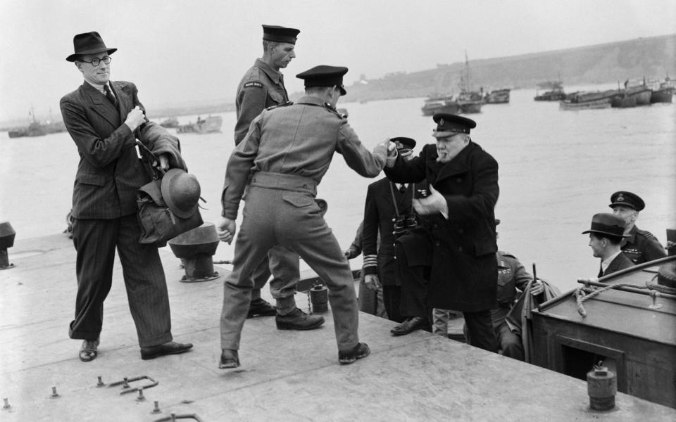 Churchill arriving in Normandy after the D-Day landings in 1944 - Mirrorpix