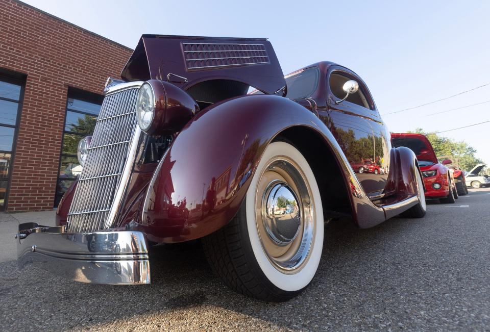 A 1935 Ford coupe is on display at Chloe's Diner's weekly Cruise In in downtown Massillon.
