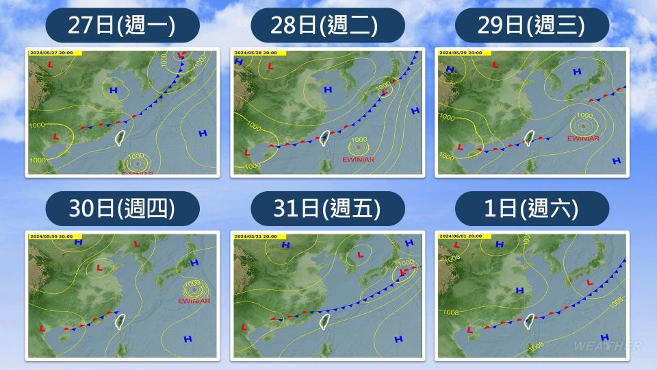 兩波鋒面接力報到，中颱艾維尼也接近台灣。（圖／TVBS）