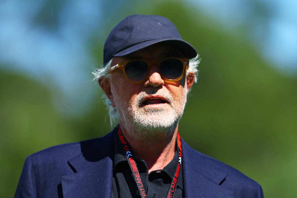 BARCELONA, SPAIN - JUNE 21: Flavio Briatore, newly announced Executive Advisor to Alpine F1, walks in the Paddock prior to practice ahead of the F1 Grand Prix of Spain at Circuit de Barcelona-Catalunya on June 21, 2024 in Barcelona, Spain. (Photo by Clive Rose - Formula 1/Formula 1 via Getty Images)