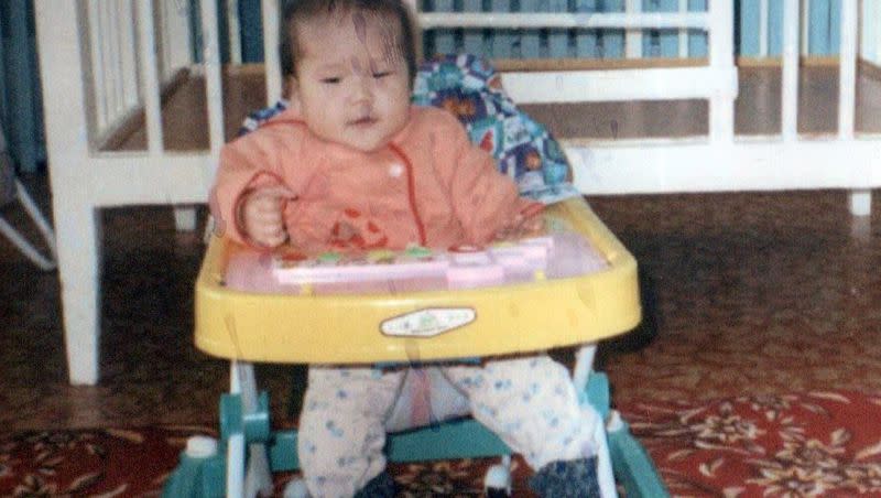 16-month old Nariman in an orphanage in Pavlodar, Kazakhstan, in October 2001.