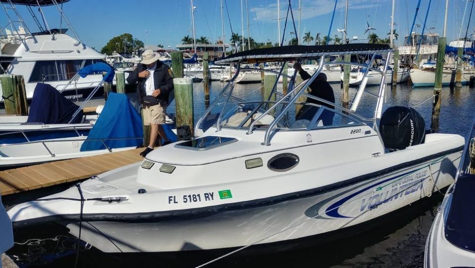 The Cape Coral Police Department's volunteer marine division patrols the city's waterways in  this December 2018 file photo.