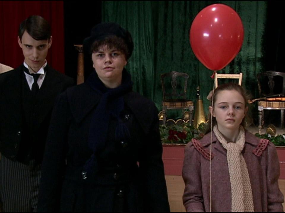 Gerald Horan, Harry Lloyd, Rebekah Staton and Lauren Wilson in "Doctor Who."