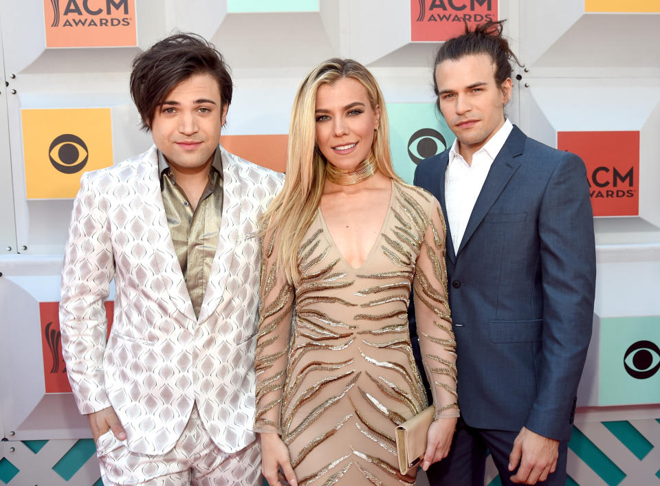 LAS VEGAS, NEVADA - APRIL 03:  (L-R) Recording artists Neil Perry, Kimberly Perry and Reid Perry of The Band Perry attend the 51st Academy of Country Music Awards at MGM Grand Garden Arena on April 3, 2016 in Las Vegas, Nevada.  (Photo by Rick Diamond/ACM2016/Getty Images for dcp)