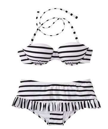 Xhiliration Stripe Bikini