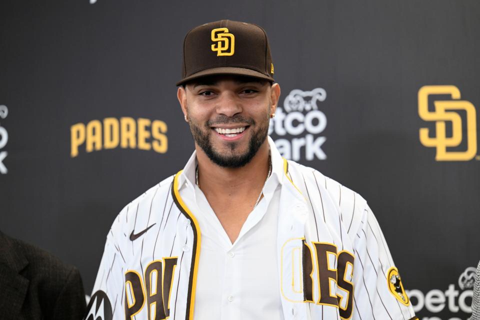 Xander Bogaerts is introduced after signing a 11-year, $280 million deal with the Padres.