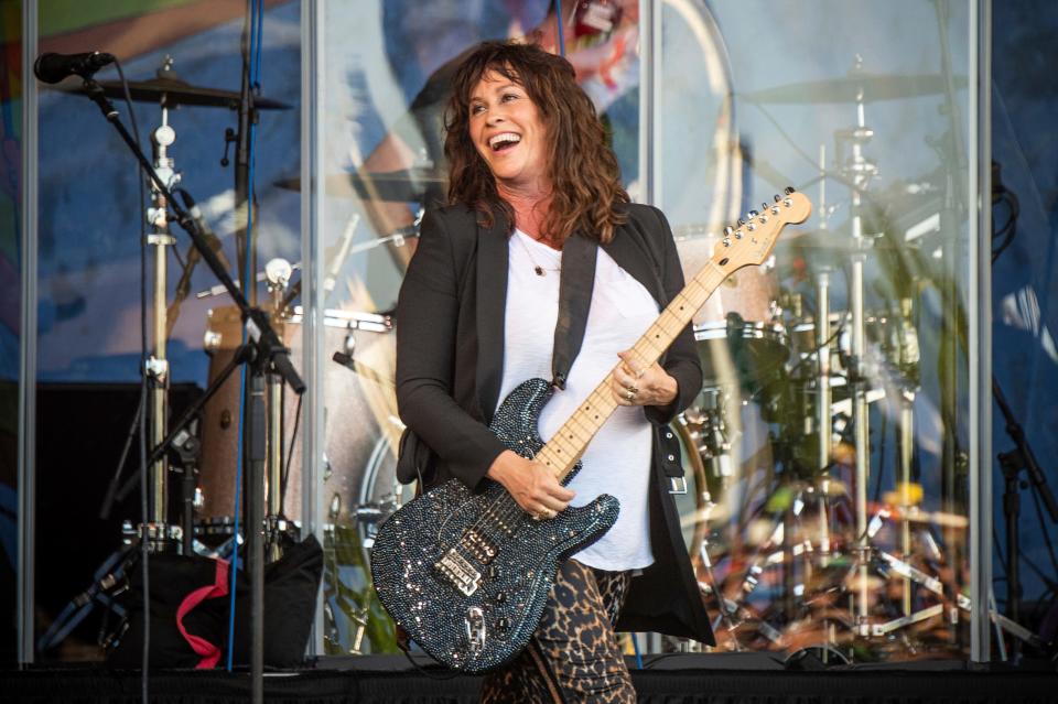 Alanis Morissette performs at the New Orleans Jazz and Heritage Festival on Thursday, April 25, 2019, in New Orleans.