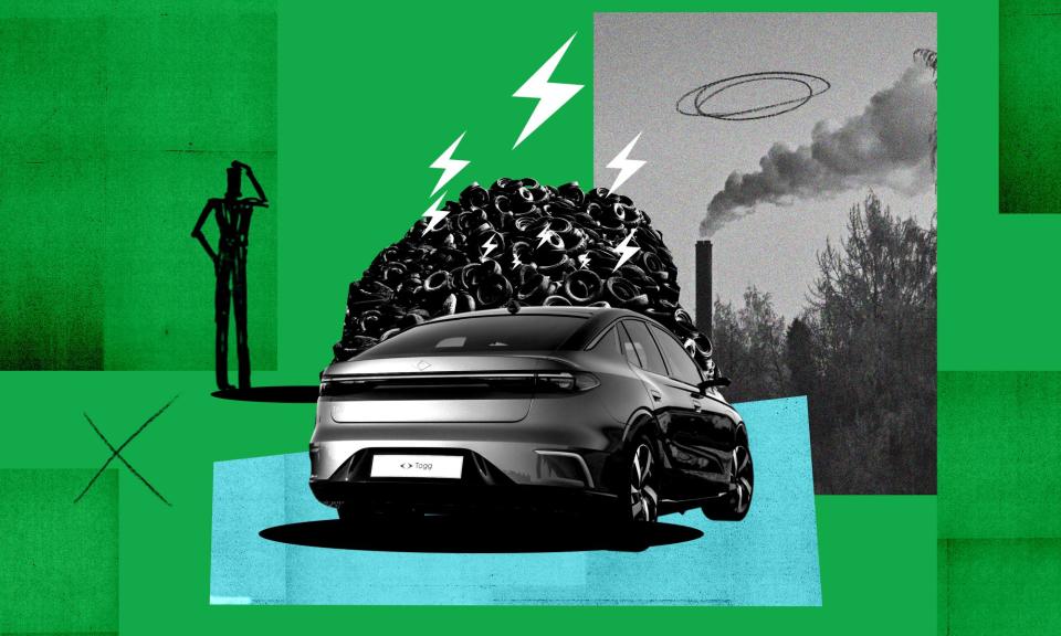 <span>Some people claim that the shift to electric cars could cause overall air pollution to increase.</span><span>Composite: Guardian Design/Getty Images/Alamy</span>