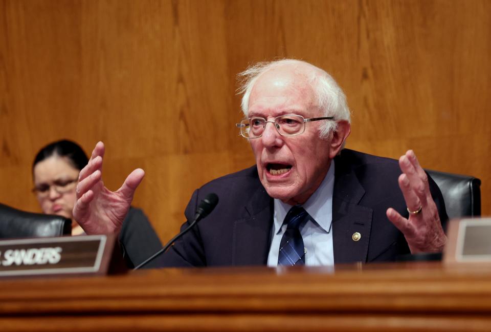 Sen. Bernie Sanders, I-Vt., is chairman of the Senate Health, Education, Labor and Pensions Committee. During a hearing on unions on Nov. 14, 2023, Sanders intervened between a threatened fight between Sen. Markwayne Mullin, R-Okla., and Sean O'Brien, president of the International Brotherhood of Teamsters.