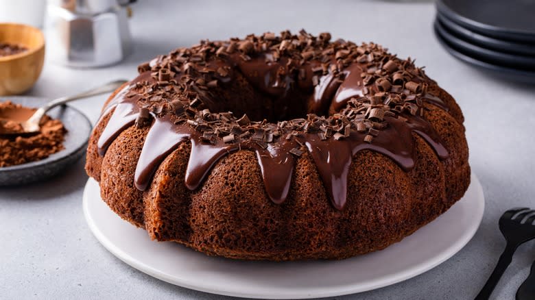 Chocolate Bundt cake with ganache