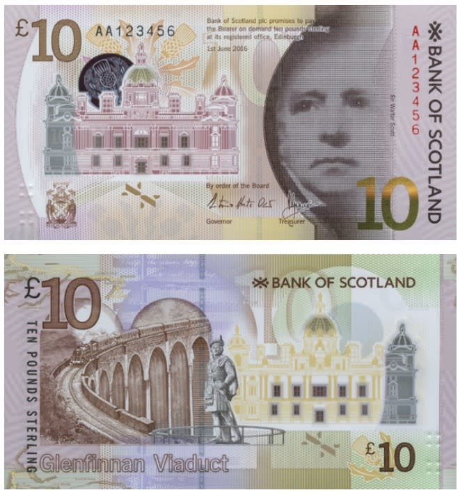 <p>10 sterline scozzesi (foto: International Bank Note Society) </p>