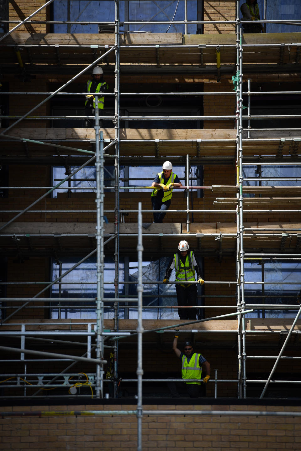 Building work progressing outside the new AFC Wimbledon Plough Lane stadium as the UK continues in the ninth week to help curb the spread of the coronavirus.