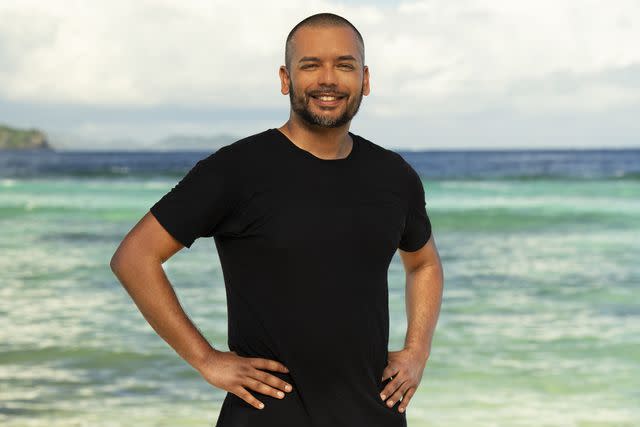 <p>Robert Voets/CBS</p> Randen Montalvo of 'Survivor 46'