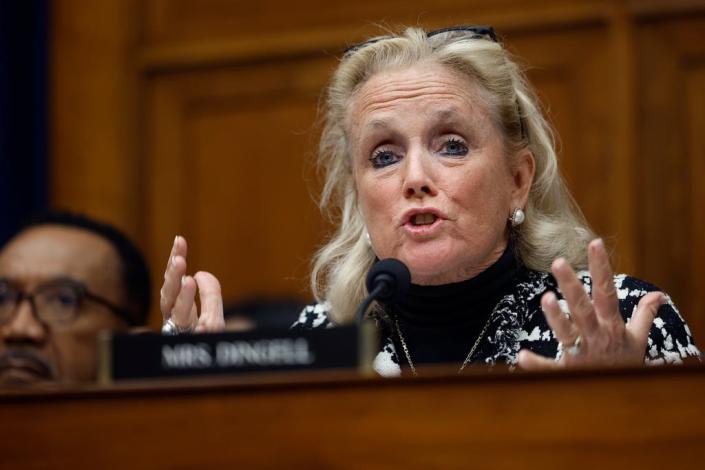 House Select Subcommittee on the Coronavirus Pandemic member Rep. Debbie Dingell, D-Mich., questions witnesses during the subcommittee&#39;s first public hearing in the Rayburn House Office Building on Capitol Hill on March 08, 2023 in Washington, DC.