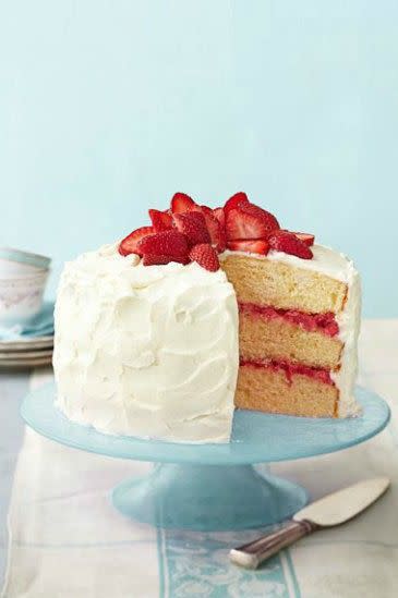 Strawberry Rhubarb Layer Cake