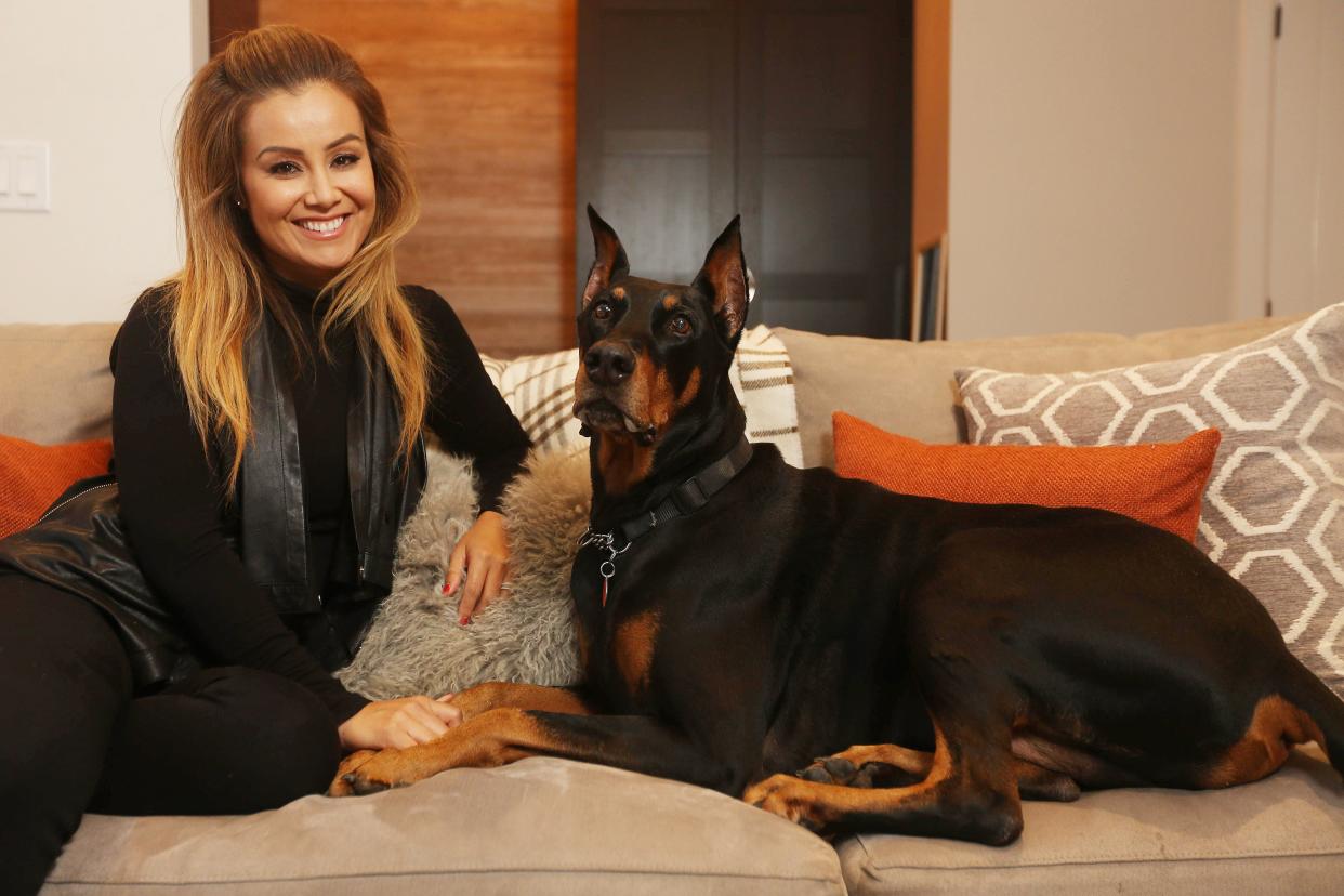 TORONTO, ON- JANUARY 4  -   Melissa Grelo, Co-Host of The Social and Your Morning, has a Doberman pinscher named Sultan.  in Toronto.        (Steve Russell/Toronto Star via Getty Images)