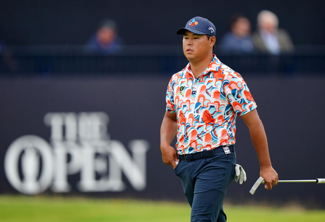 Południowokoreański Si Woo Kim podczas osiemnastego dnia zawodów Royal Troon Open w South Ayrshire w Szkocji.  Data zdjęcia: sobota, 20 lipca 2024 r. (Zdjęcie: Zach Goodwin/PA Images via Getty Images)