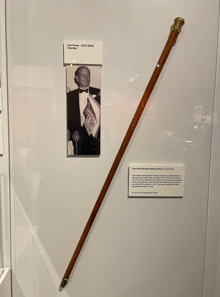 Cole Porter’s walking stick, on display at the Grammy Museum (Chris WIllman/Variety)