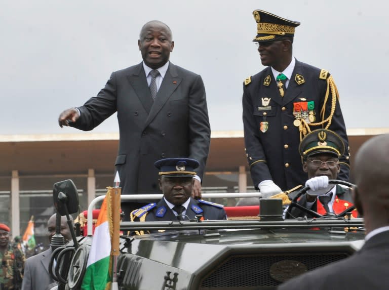 Laurent Gbagbo (left) ruled the Ivory Coast from 2000-2010, and supervised the celebrations as the West African state commemorated 50 years of independence in August 2010