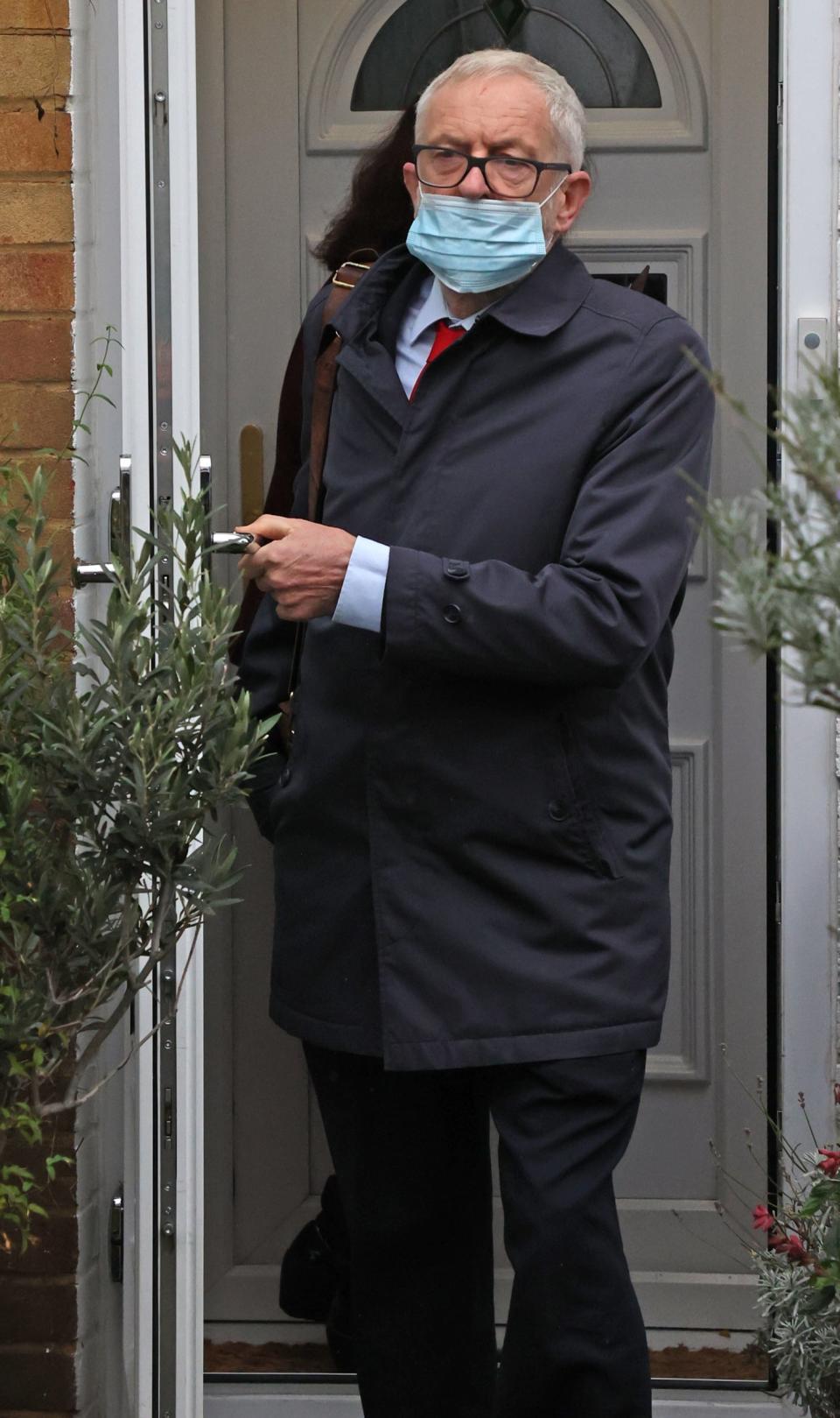 Labour Leader Jeremy Corbyn leaves home this morning (NIGEL HOWARD ©)