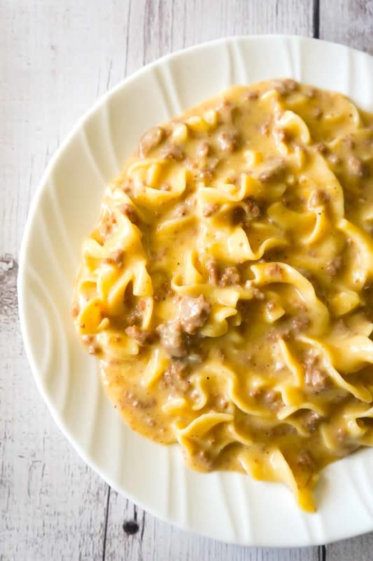 <p>This Is Not Diet Food</p><p>Instant Pot cheesy ground beef and noodles is an easy pressure cooker dinner recipe using hamburger meat and egg noodles loaded with mozzarella and cheddar cheese.</p><p><strong>Get the recipe: <a href="https://www.thisisnotdietfood.com/instant-pot-cheesy-ground-beef-and-noodles/" rel="nofollow noopener" target="_blank" data-ylk="slk:Instant Pot Ground Beef and Noodles;elm:context_link;itc:0;sec:content-canvas" class="link ">Instant Pot Ground Beef and Noodles</a></strong></p>