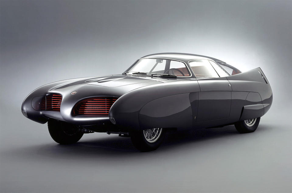 <p>America didn’t have the concept car monopoly. Italian design house <strong>Bertone </strong>produced a range of groundbreaking concept cars during the 1950s, of which this is perhaps the most striking. The concept pursued <strong>extreme aerodynamics</strong> – it had a Cd drag coefficient of just <strong>0.23 </strong>- and light weight to move the envelope of the possible.</p><p>It succeeded; despite a modest <strong>100bhp </strong>engine, this <strong>1100kg </strong>car could deliver a <strong>120mph </strong>top speed. The BAT 7 the next year had a drag co-efficient of just <strong>0.19</strong>.</p>