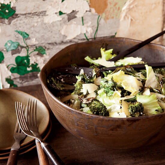 Escarole and Roasted Broccoli Salad with Anchovy Dressing