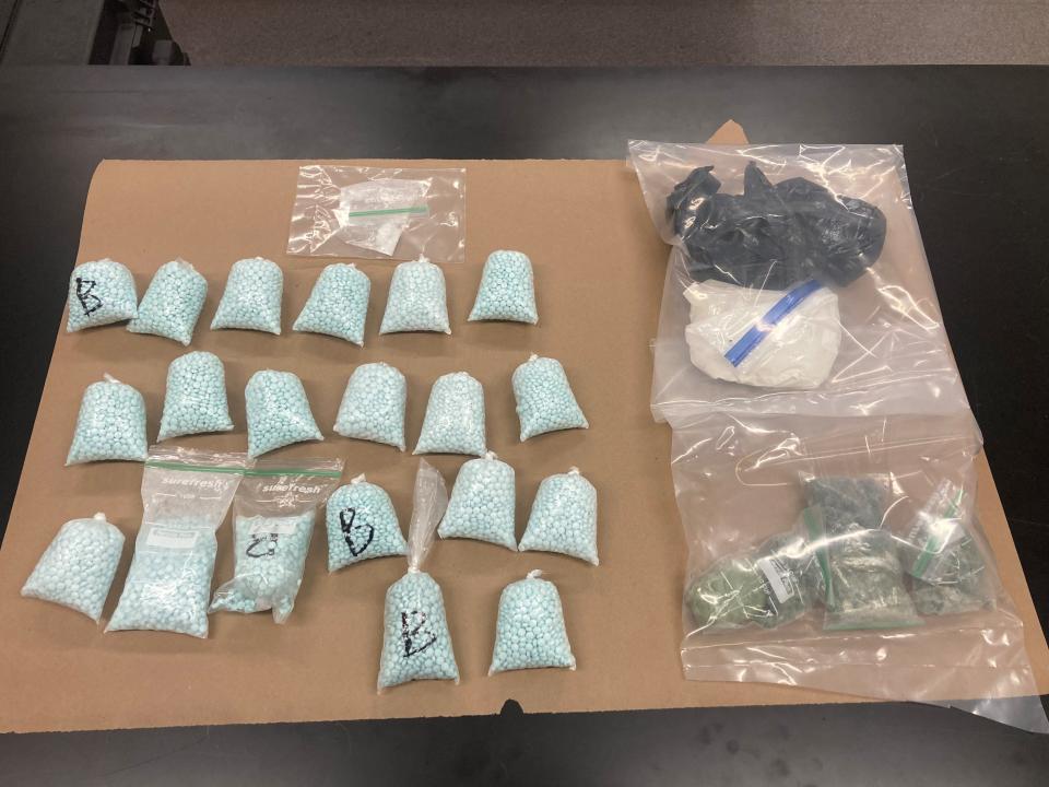 Simi Valley police seized more than 20,000 pills believed to be fentanyl along with other drugs during a recent vehicle search.