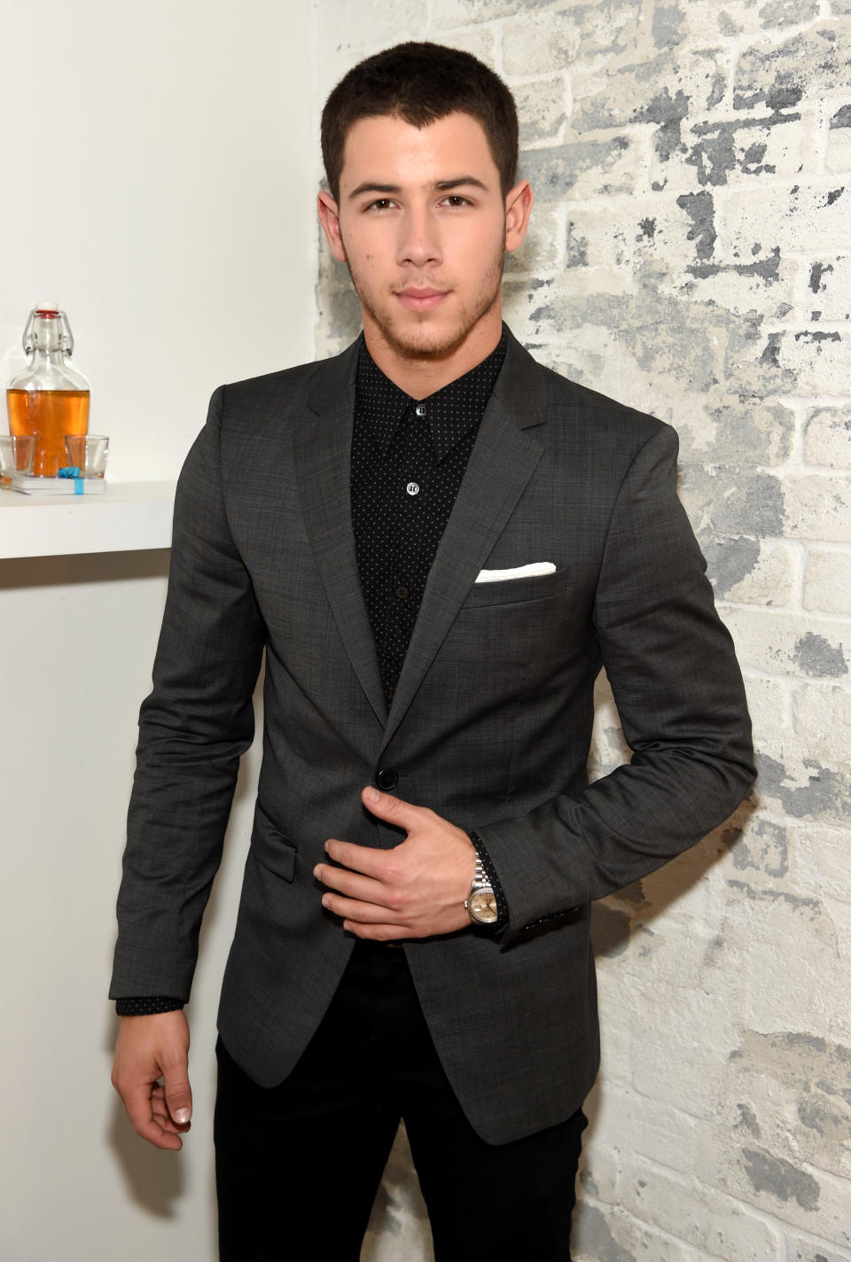 NEW YORK, NY - SEPTEMBER 16:  Nick Jonas celebrates his birthday at Queen of The Night at The Paramount Hotel on September 16, 2014 in New York City.  (Photo by Jamie McCarthy/Getty Images for Queen of the Night)